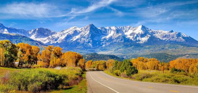 View of Mountains from a Road in Colorado